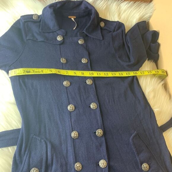 Free People Double Breasted Military Cardigan Size Small - Picture 8 of 9